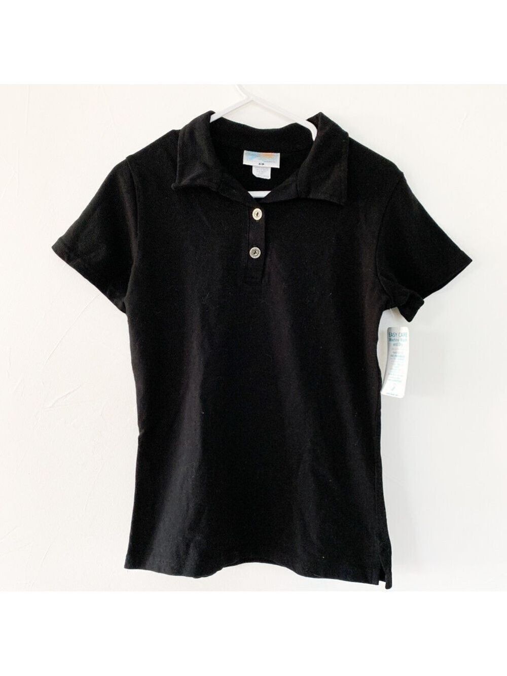 𝅺black Stretchy Polo Shirt.